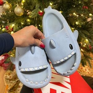 Nike Kids Light Blue Shark Slippers